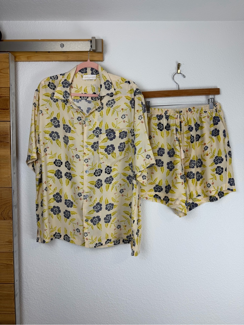 Natalie Martin Collection Kevin Shirt Jasper Shorts Matching Set Floral Silk L - Picture 4 of 15